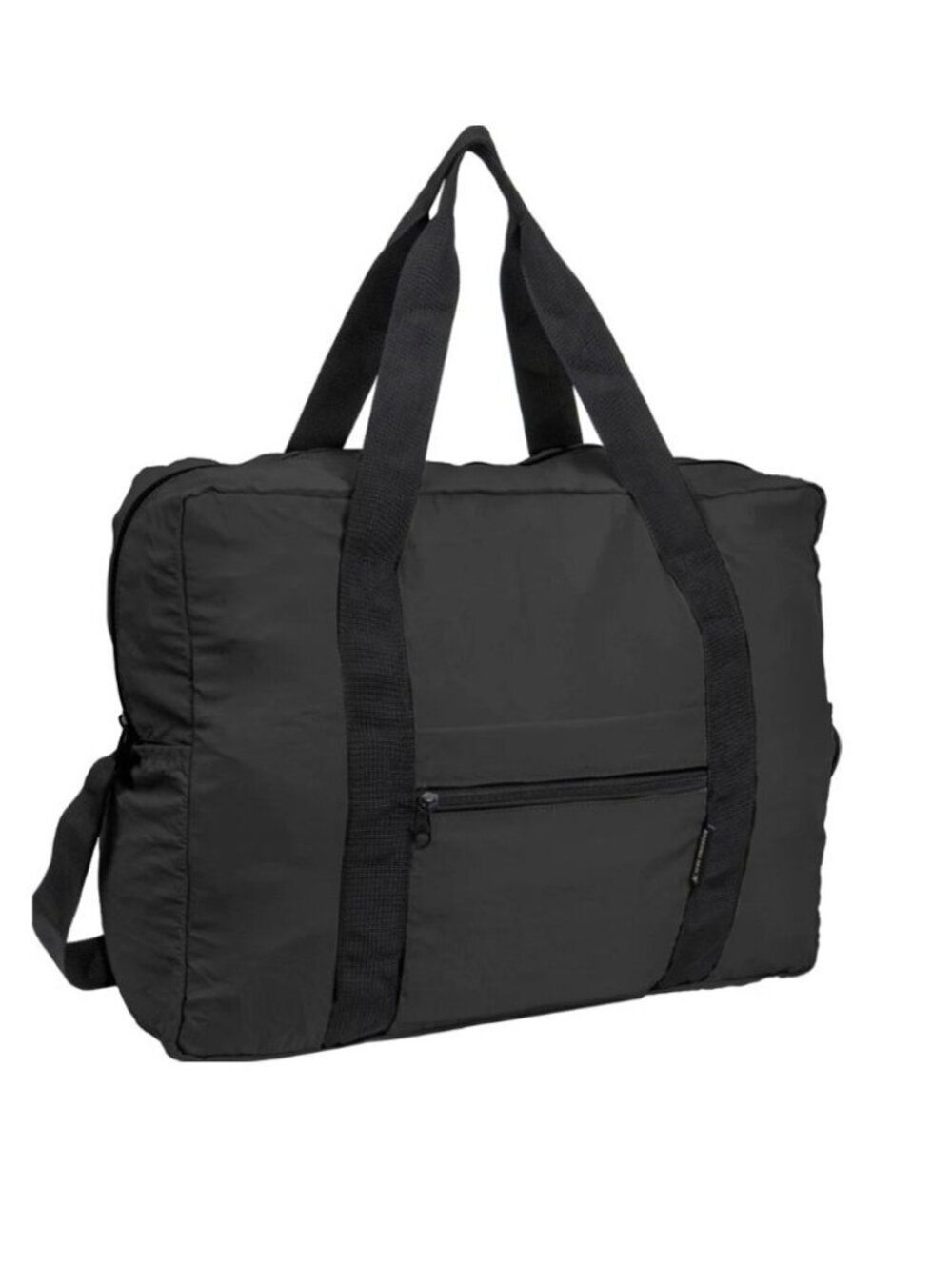 Boarding Pass Recycled Foldable & Packable Pouch Duffel Travel Bag New Black
